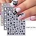 Cat Nail Stickers - 8 Sheets Cute 3D Self Adhesive Gold Silver Black White Cat Design Decals for Kids, Girls, Women DIY Nail Decoration