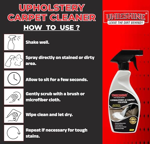 Image of Concentrated Upholstery & Carpet Cleaner | Car Interior, Sofa, Carpet & Roof Cleaner | Deep Stain Removal, Fresh Fragrance & Multi-Surface Fabric Cleaning Solution (500mL Ready to Use)