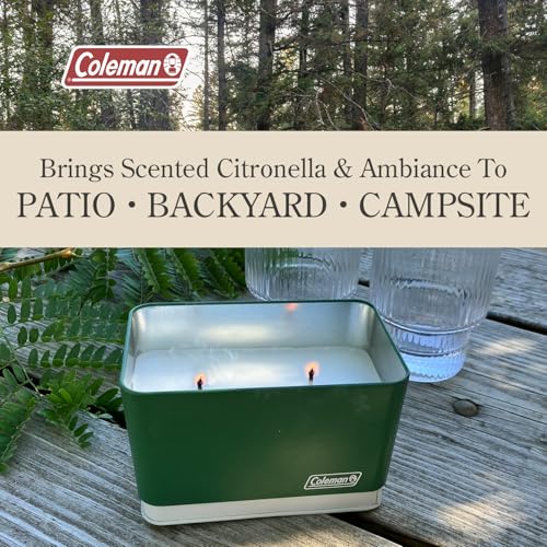Coleman Citronella Candle 11oz – Outdoor Candle in Retro Cooler Tin – Long-Lasting Decorative Candle for Patio, Camping, Backyard, BBQ & Travel, Green - image 2