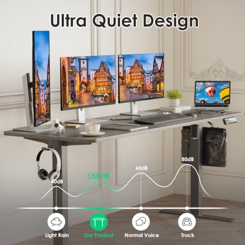 Image of STARY Electric Standing Desk Adjustable Height Sit Stand Home Office Desk with Splice Board