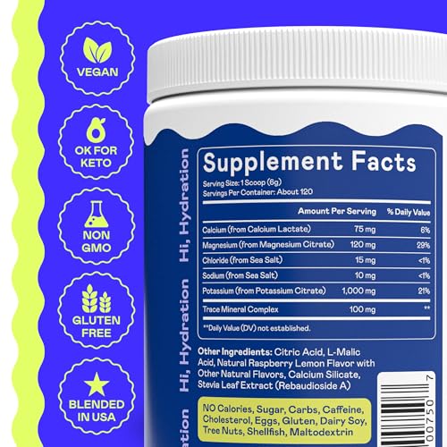 Image of Hi-Lyte Keto K1000 Electrolytes Powder | Raspberry Lemon | Hydration Supplement Drink Mix | Boost Energy & Beat Leg Cramps | No Sugar, No Maltodextrin | 120 Servings