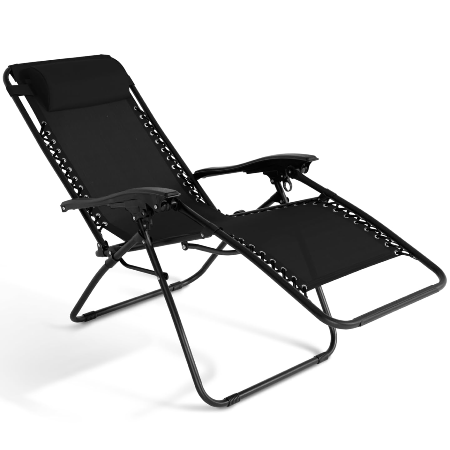 IDMarket - Lot de 2 fauteuils de Jardin inclinables Relax Noir
