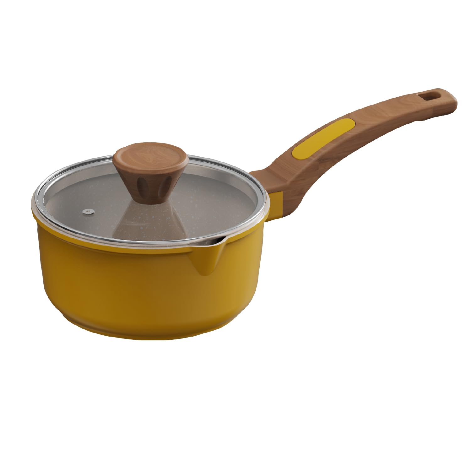Cooksmart Signature 16cm Sauce Pan with Lid – Cast Aluminium | Non-Stick | PFOA & PFAS Free | Induction, Gas, & Electric Hob Compatible | Dishwasher Safe | Ergonomic Handle (Marigold)