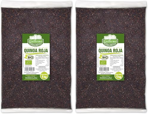 Guillermo | Quinoa roja BIO - Bolsa 1 Kg. | 100% ecológica | Variedad con menos grasas y más carbohidratos | Recomendada para deportistas (Paquete de 2)