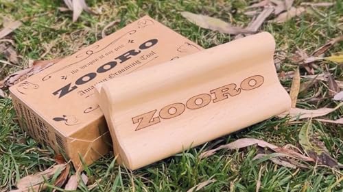 Leiky Zooro Haustierkamm Holzkamm mit Stahlzinken für Kurzhaarhunde und Katzen