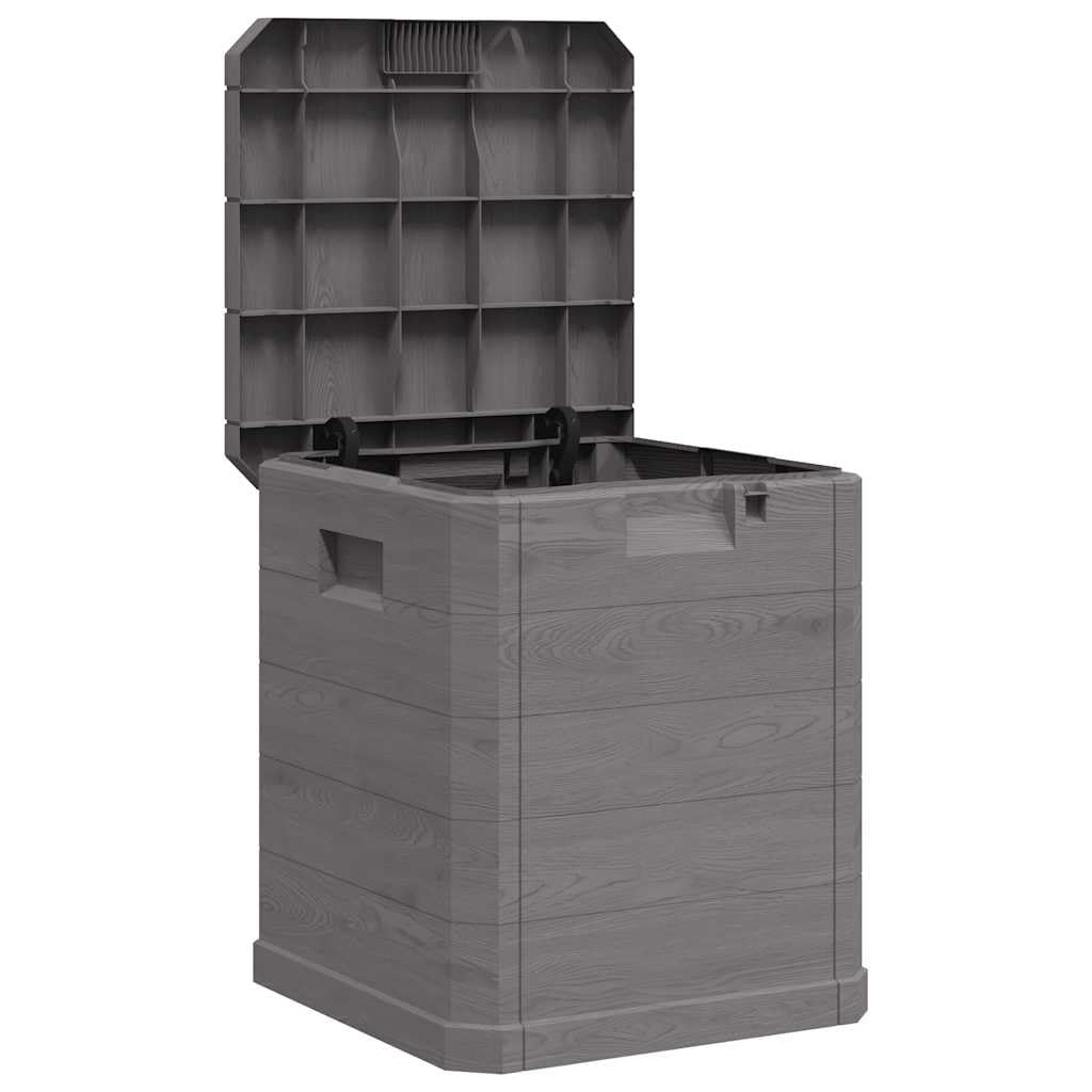 vidaXL Waterproof Patio Storage Box with 23.8 Gallon Capacity - Durable Outdoor Storage Solution with Wood Texture Design - Brown