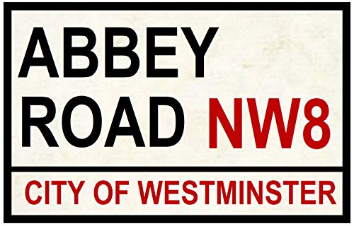 Inga Street Signs (Abbey Road) New Gifts Plaque en métal Motif rue 20,3 x 30,5 cm - Les Beatles, Paul McCartney, John Lennon, RIngo Starr, George Harrison Inga Street Signs (Abbey Road) New Gifts Plaque en métal Motif rue 20,3 x 30,5 cm