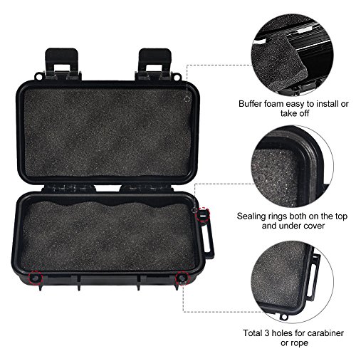 VGEBY1 Waterdichte doos schokbestendige droge opbergdoos, harde plastic beschermende grip Carry Touch telefoonhoes + schuim + handvat voor vissen kamperen wandelen (groot zwart) - Image 4