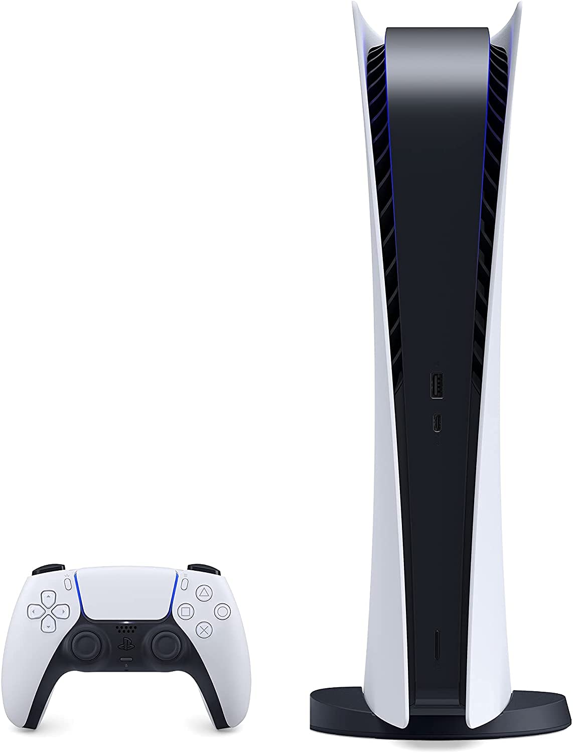 PS5 - Sony PlayStation 5 Digital Edition Gaming Console + Wireless Controller - 16GB GDDR6 RAM, 825GB SSD, 120Hz 8K Output, White (Renewed)