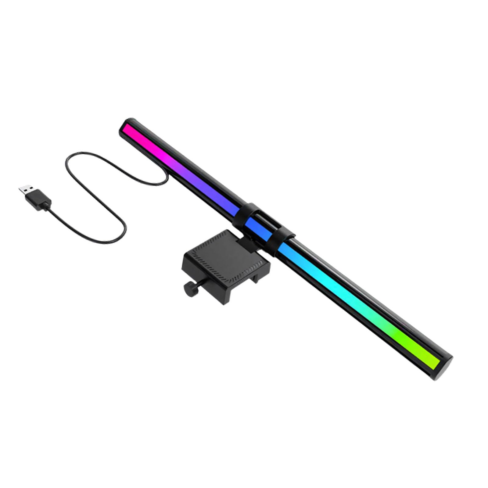 Hsioluted Glare Asymmetrical LED Desk Lamp with Flexible Clamp Design 36cm Light for Screen Top Mount and Eye Warm White LED Light
