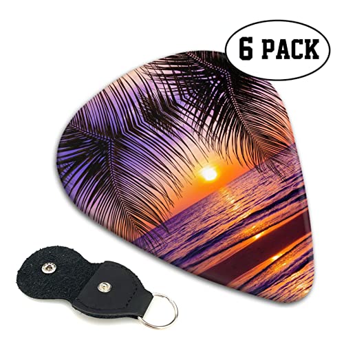 Sunset Ocean avec palmiers tropicaux Twilight Scenery Lot de 6 médiators pour guitare acoustique, guitare électrique… - Les Beatles, Paul McCartney, John Lennon, RIngo Starr, George Harrison Sunset Ocean avec palmiers tropicaux Twilight Scenery Lot de 6 médiators pour guitare acoustique, guitare électrique… – Image 3