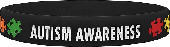 Fight Like a Girl Autism Awareness Silicone Wristband Bracelet - Because All Kids Deserve To Be Understood - 10 Pack (Black)
