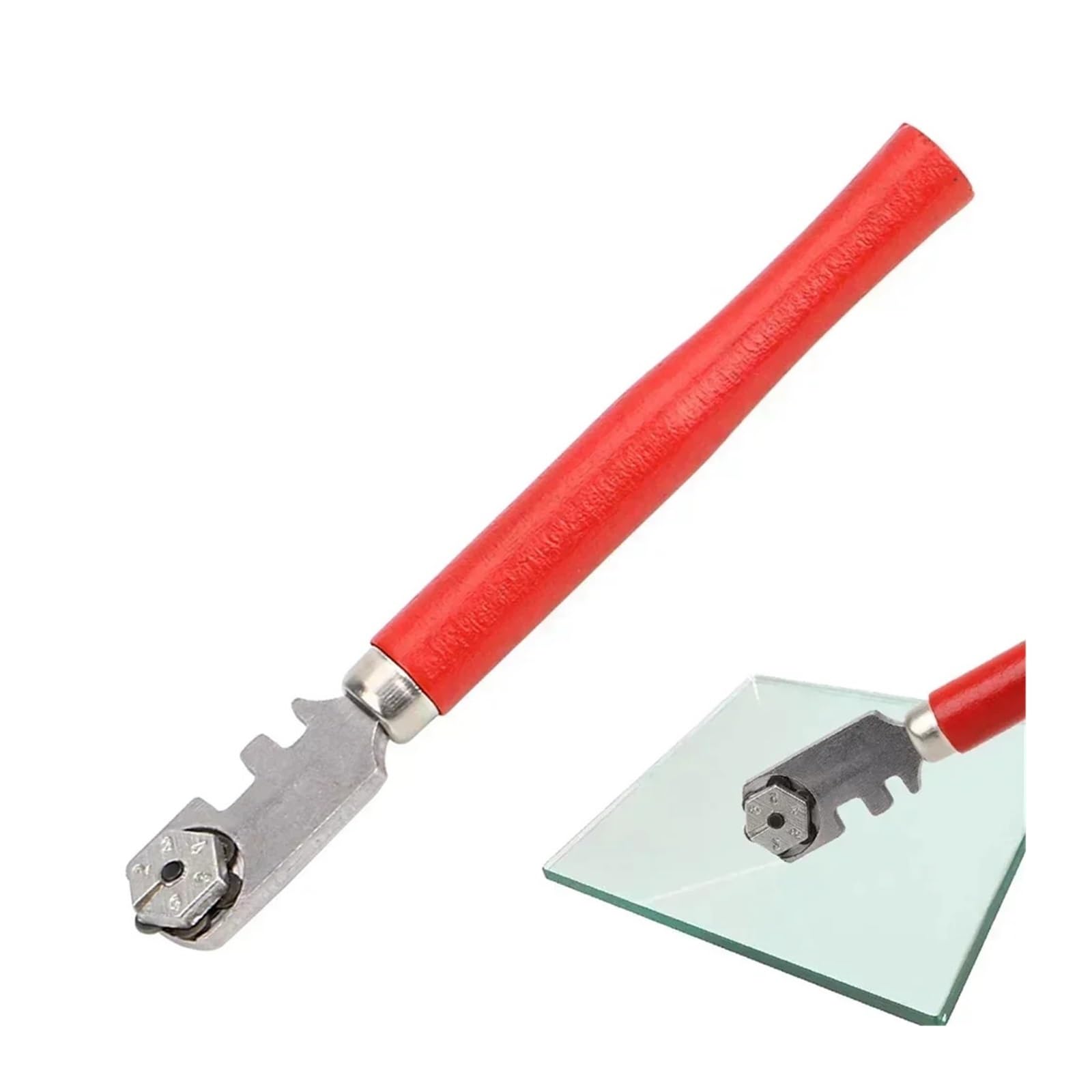 MIUYTRN Przenośny nóż do szkła, 130 mm, profesjonalny nóż do płytek szklanych, drewniany uchwyt, narzędzie do cięcia w gospodarstwie domowym, żelazo, drewno cuicui