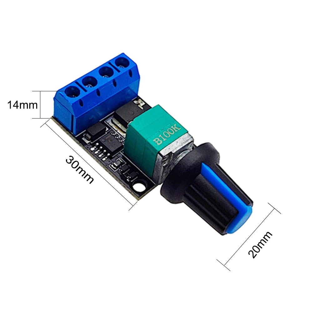 Mini motor CC PWM módulo controlador de velocidad DC 5V-16V 10A Regulador de voltaje variable ajustable con interruptor de control (paquete de 5)