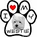Imagine This 5-1/2-Inch by 5-1/2-Inch Car Magnet Picture Paw, Westie