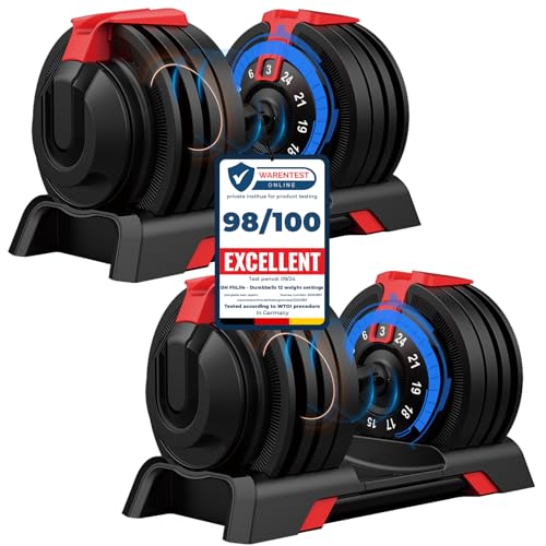 DH FitLife 24kg verstelbare dumbbell met 12 gewichtsniveaus