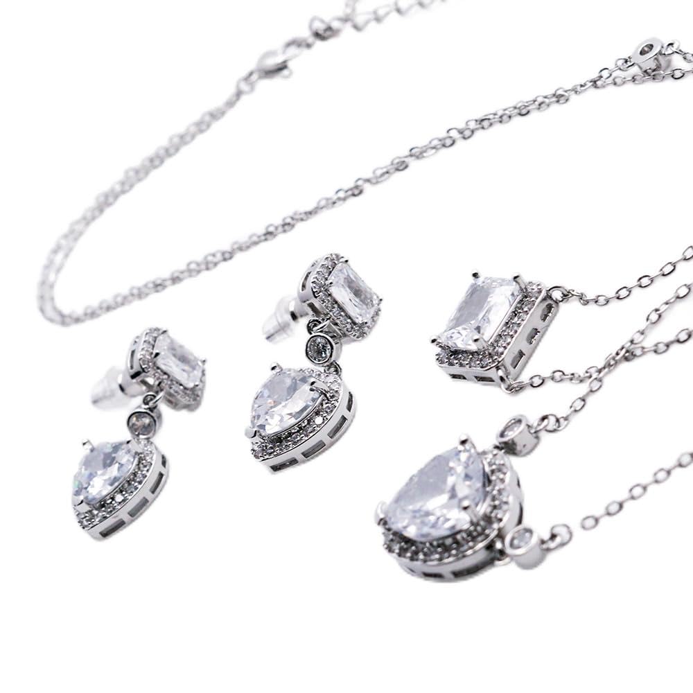 GenericRed Tree Diamond Necklace Set Gold Plated