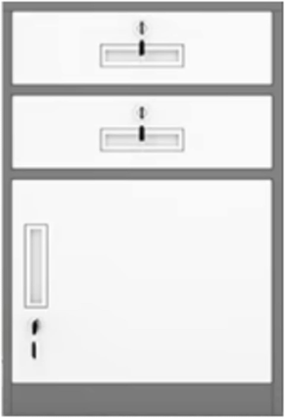 File Under Desk Metal Filing with Lock, 2 Drawer and 1 File