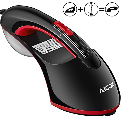 Aicok Vertikaler Dampfreiniger 15S Dampfreiniger mit doppeltem Dampf, 1500 W, schnelles Aufheizen, vertikal und horizontal, abnehmbarer Wassertank, tragbar für Zuhause und Reisen