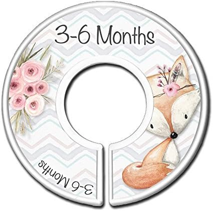 Nursery Closet Size Dividers, Set of 11 (Newborn to 5T), Girls Baby Clothes Organizers, Forest Animals, Fox, Raccoon, Deer, Rabbit, Bunny, Cute Woodland Creatures - Gift for New Mom, Mom-to-Be