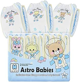Littleforbig Printed Adult Brief Diapers 10 Pieces - Astro Babies(M)