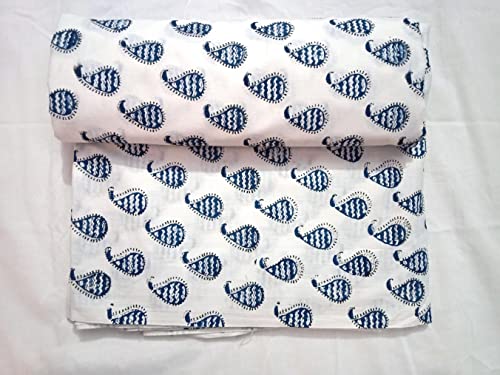 Tissu en coton doux indien de style cour royale, impression main haut de gamme pour robe