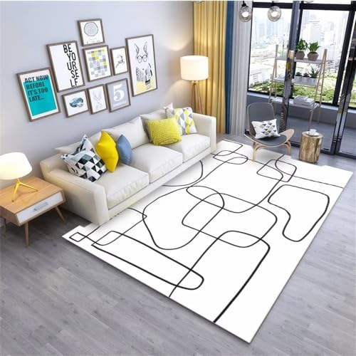 Tapis de salon gris abstrait 40x60cm pour chambre ado et maison - 2