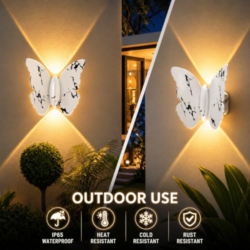 Image of Gesto 12W Waterproof Led Wall Light for Home Decoration - Up Down 2-Way LED Wall Lamp | IP65 Outdoor Fancy Wall Lights for Balcony,Gate,Elevation,Garden,Patio | Decorative Wall Mount Light -Pack of 6