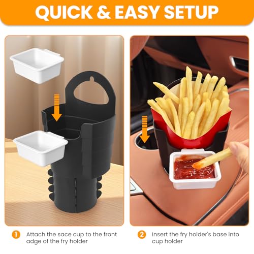 Portavasos para carro con contenedor para salsa y soporte antideslizante miniatura 7