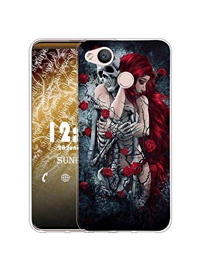 Sunrive Funda Compatible con Huawei P8 Lite 2017/P9 Lite 2017, Silicona Slim Fit Gel Transparente Carcasa Case Bumper de Impactos y Anti-Arañazos Espalda Cover(Q niña)