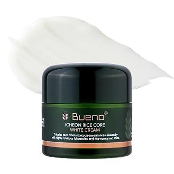 Bueno+ Icheon Rice Core Cream 2.82 fl.oz 80g | Hydrating & Soothing Facial Cream with Icheon Rice Amino Acids | Long-Lasting Moisture, Korean Skin Care