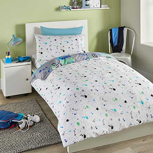 Bedlam Game Glow Grey Duvet Cover, Single Size 200x140cm, Reversible, Glow-in-the-Dark, Gamer Bedding Set, Soft Material - Image 4