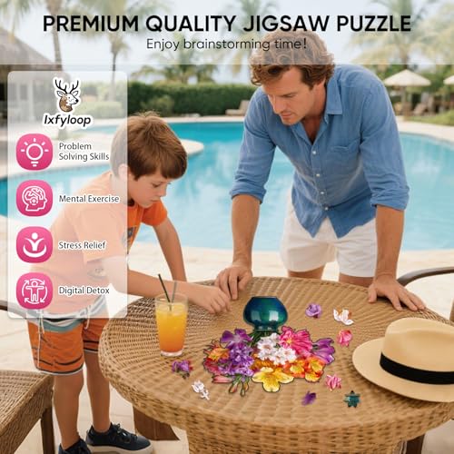 50% Off Ixfyloop Wooden Flower Puzzle for Adults - 198 Pieces - Image 4
