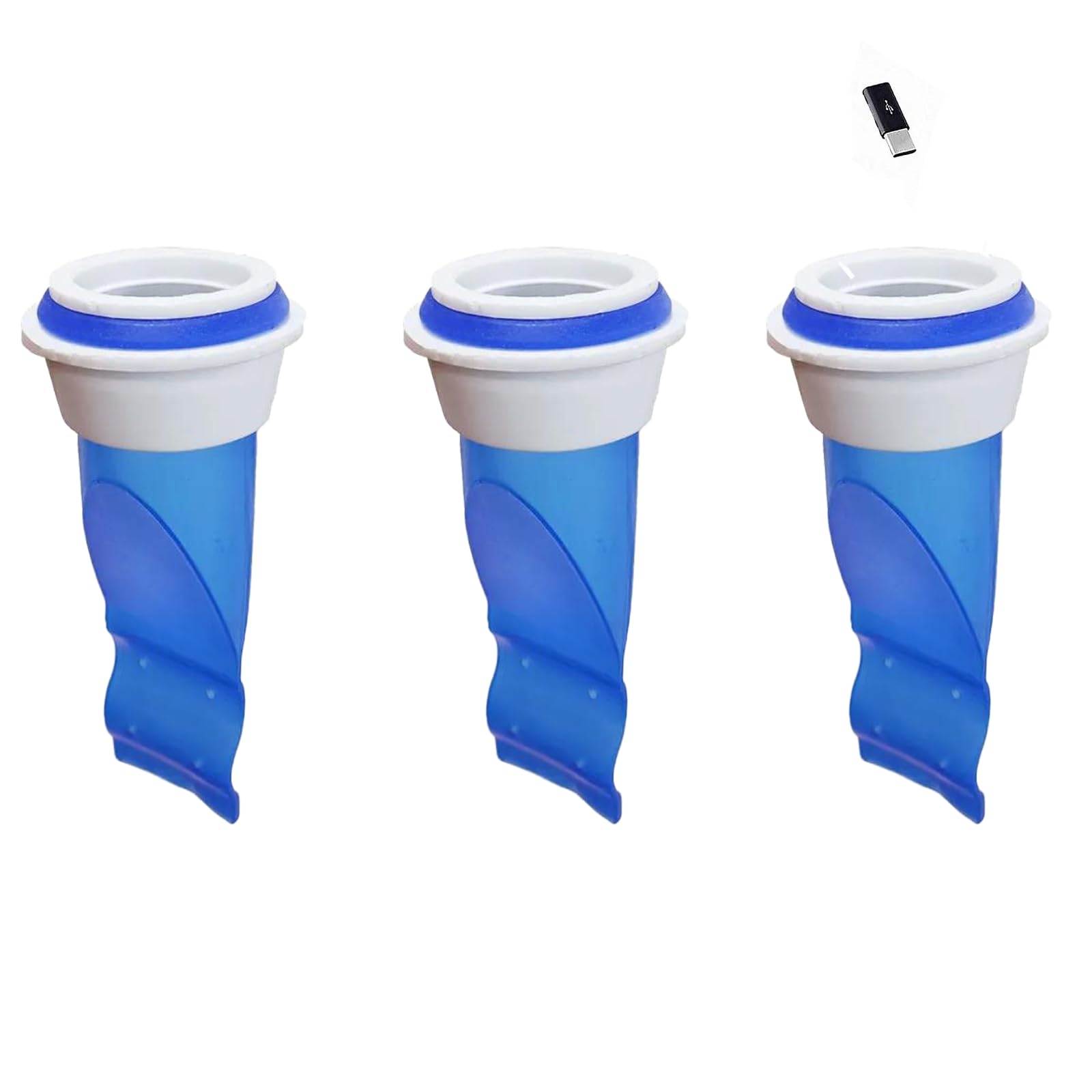 3 Pack Shower Floor Drain Backflow Preventer, Waterless Trap Seal, One Way Valve, Adjustable Silicone Sink Floor Drain Trap for Pipes Tubes in Toilet Bathroom Kitchen Needle (Blue)