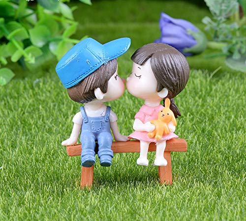 shun yi Couple Garden Gnomes Garden Accessories Kit Gift for Girls Boys Adults, Indoor Outdoor Yard Lawn Decoration (Blue)