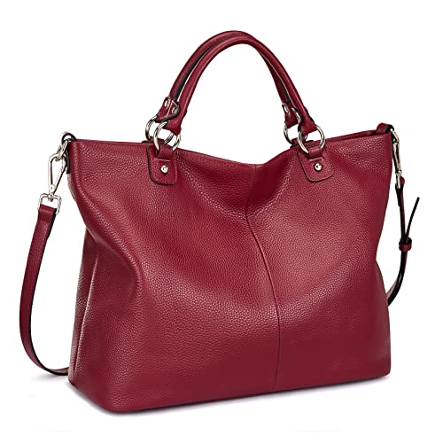 Image of Kattee Women's Soft Genuine Leather Tote Bag, Top Satchel Purses and Handbags