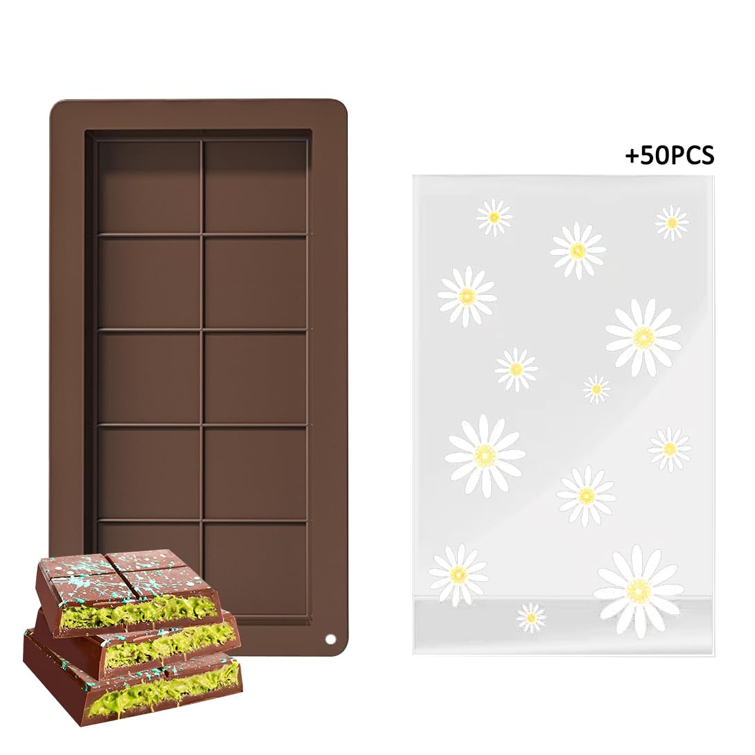 Koonafy Chocolate Bar Mold Deep With Bags Scraper