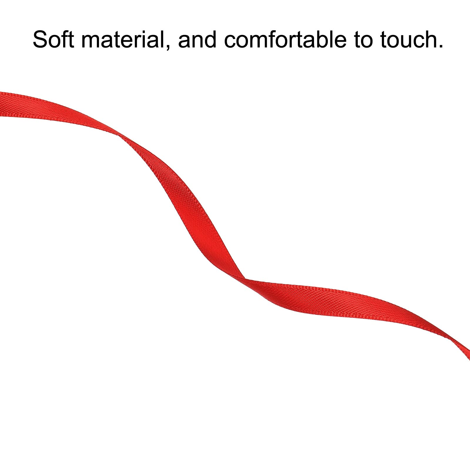 PATIKIL 0.28 Inch Wide 100 Yards Satin Ribbon, Double Face Solid Crafts Roll for Party Home DIY Wrapping Decoration Red - Image 3
