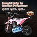 BLAZEGO EK2 Kids Electric Dirt Bike, 350W Motor, 15 MPH Max Speed, 36V 5.2Ah Lithium Battery 12 Miles Max Range, Electric Motorcycle for Kids Aged 5-10, Pink