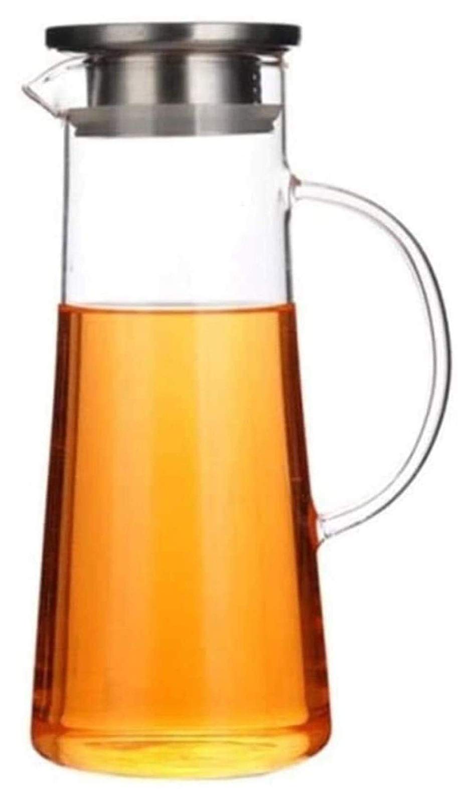 Pichet en verre avec couvercle glacé en borosilicate haute durabilité