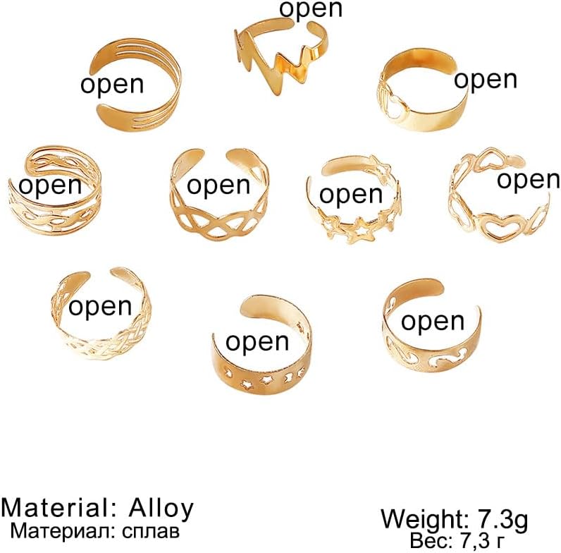 INENIMARTJ Gold Toe Rings for Women, Vintage Style Open Ring Set, Adjustable Summer Beach Foot Jewelry