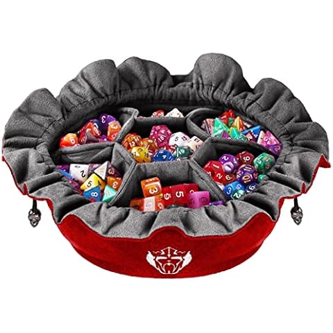 CardKingPro Immense Dice Bags with Pockets - Red - Capacity 150+ Dice - Great for Dice Hoarders [Patented Design] Cover