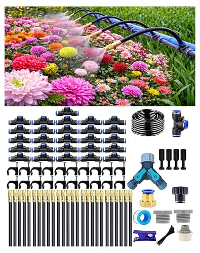 Système d'Irrigation Goutte-à-Goutte, Arrosage Automatique de Jardin, Buse Brumisatrice Réglable 360°, Tête d'Arroseur Rotative à Haut Débit pour...