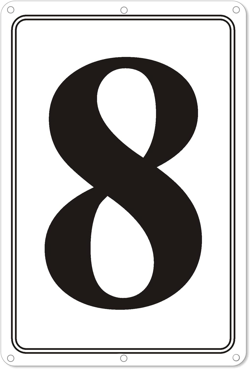 Premium Aluminum Number Signs 8, Metal 12" X 8" Numbered Signs Outdoor for Parking Lots, Floor, Dock, Court, Aisle, Field, High Visibility, No Fade, Weather-resistant