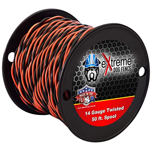 50ft Roll 14 Gauge Heavy Duty Professional Grade Twisted Dog Fence Wire - Compatible with All Brands