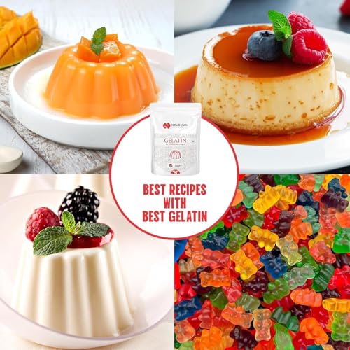 Image of NITTA GELATIN Premium Gold 200 Bloom Gelatin of International Standard (Unflavoured) Best for Cake, Pudding, Jelly, Entremets & Desserts (200 gm)