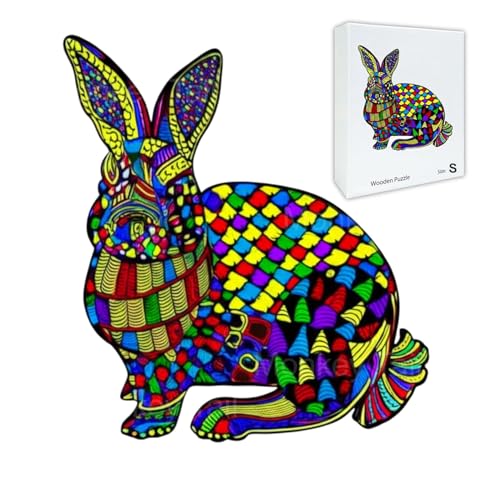 Image of MONKEYTAIL Whimsy Wooden Jigsaw Puzzle for Adults & Kids - Laser-Cut Pieces, 3D Puzzle Box as Birthday Gift for Boys & Girls - Brain Teaser, Home Decor & Family Game (RFLB, Size: Small)