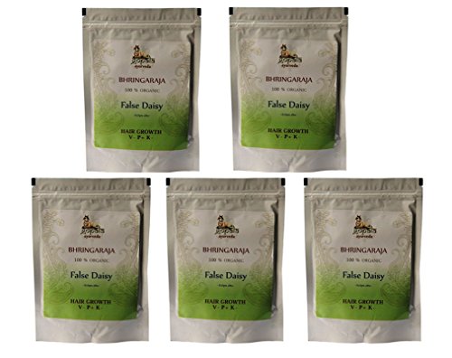 BHRINGRAJ POWDER 100% USDA CERTIFIED ORGANIC - 100gm (Pack of 5) - With Free Gift Samples and Expedited Delivery