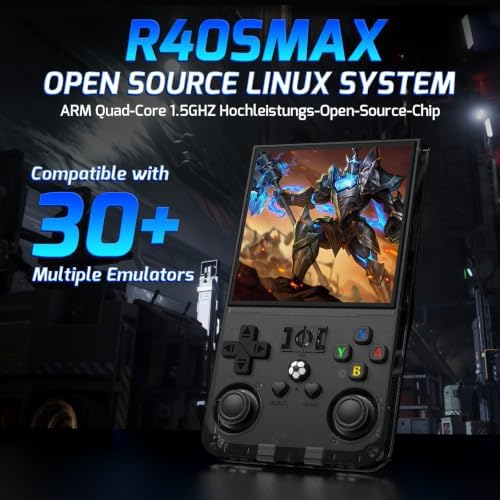 R40SMAX Retro Handheld Game Console, 64GB Storage Pre-Loaded with 5000+ Classic Games, White - 2