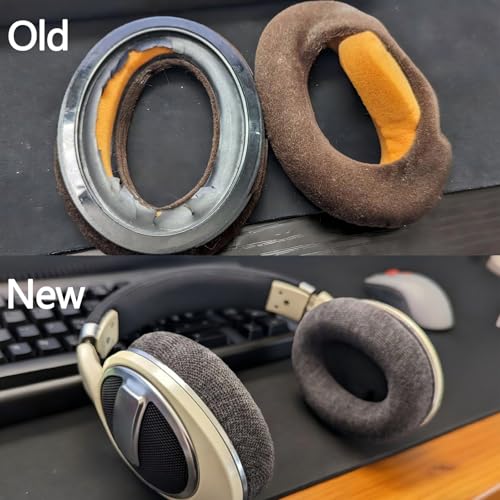 Replacement Ear Pads for Sennheiser HD598 HD560S Headphones - Gray | Fit for Sennheiser HD598CS/598SE/598SR/595/HD599/515/518/HD555/HD558/HD569/579, Linen Cotton Ear Cushions, High-Density Foam miniatura 3